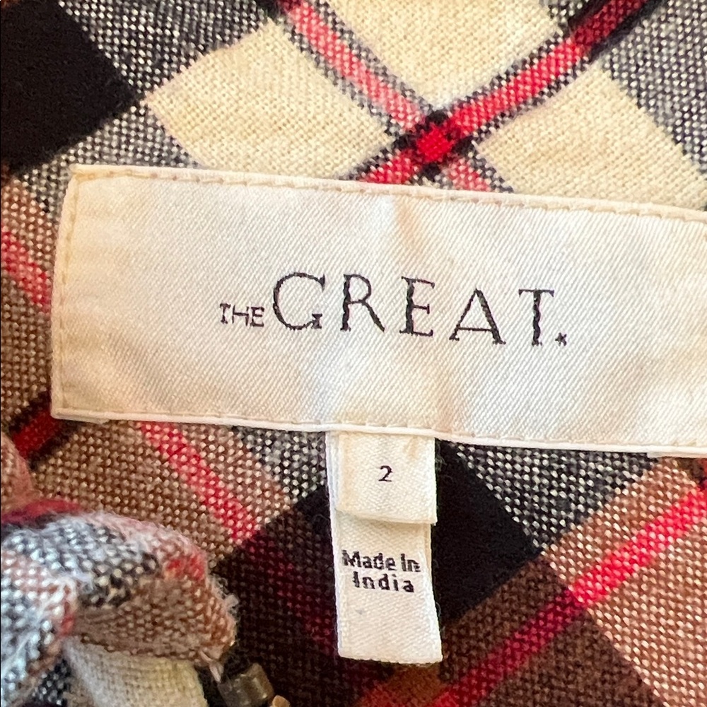 The GREAT Plaid half zip high low top Shirt - Picture 4 of 9